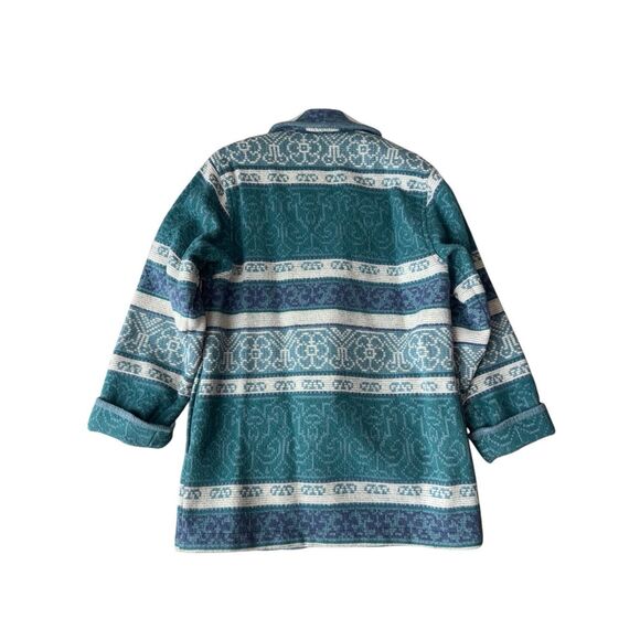 Vintage Eddie Bauer Wool Blend Aztec Southwest Barn Coat Size M - Picture 4 of 12